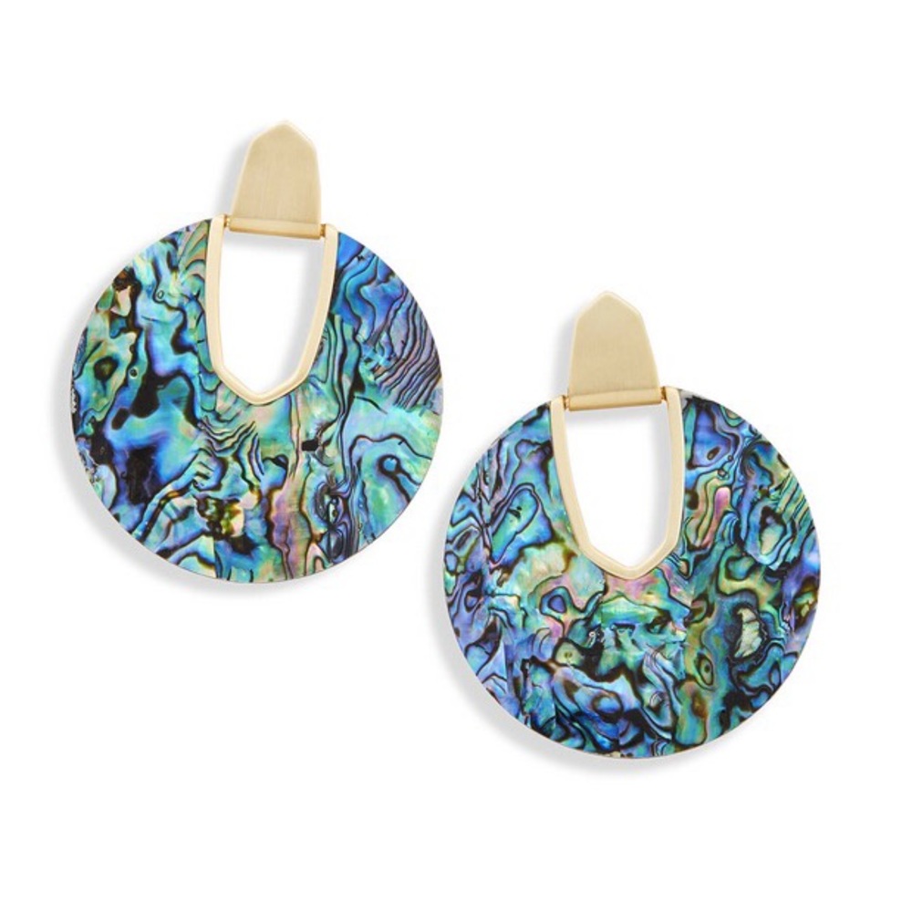 Diane Gold Statement Earrings in Abalone Shell